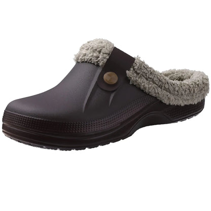 Bebealy Casual Women’s Garden Shoes & Warm Fluffy Men’s Waterproof Winter Slippers – Outdoor Antiskid Classic Leopard Design