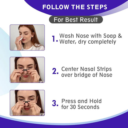 10-200PCS Black Nose Strips — Anti-Snoring Nose Patch for Better Sleep and Easier Breathing