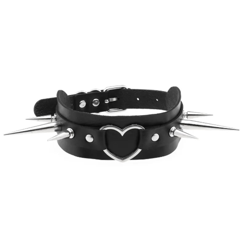 Harajuku Cosplay Rivet Star Punk Rock Gothic Collar — Sexy PU Leather Heart Cross Spike Choker Jewelry for Women
