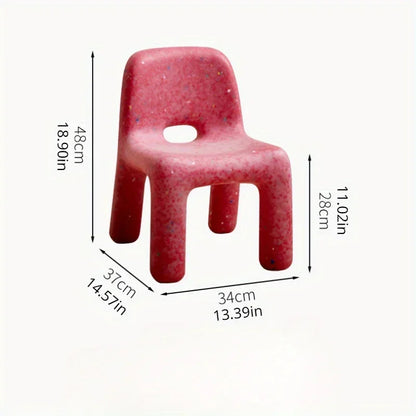 Nordic Style Mini Chairs Set - 8PCS Plastic Chairs with Backrest for Bedroom, Living Room and Dorm Decor