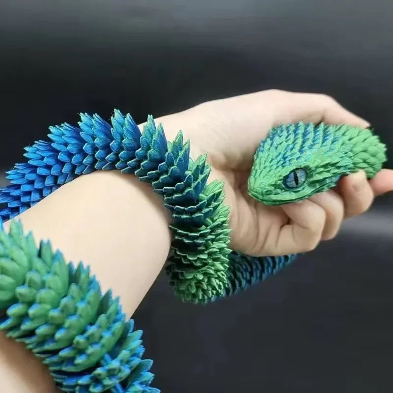 3D Printed Snake Egg Mold – Creative Decompression Rotatable Articulated Snake Desktop Ornament & Realistic Animal Toy for Kids