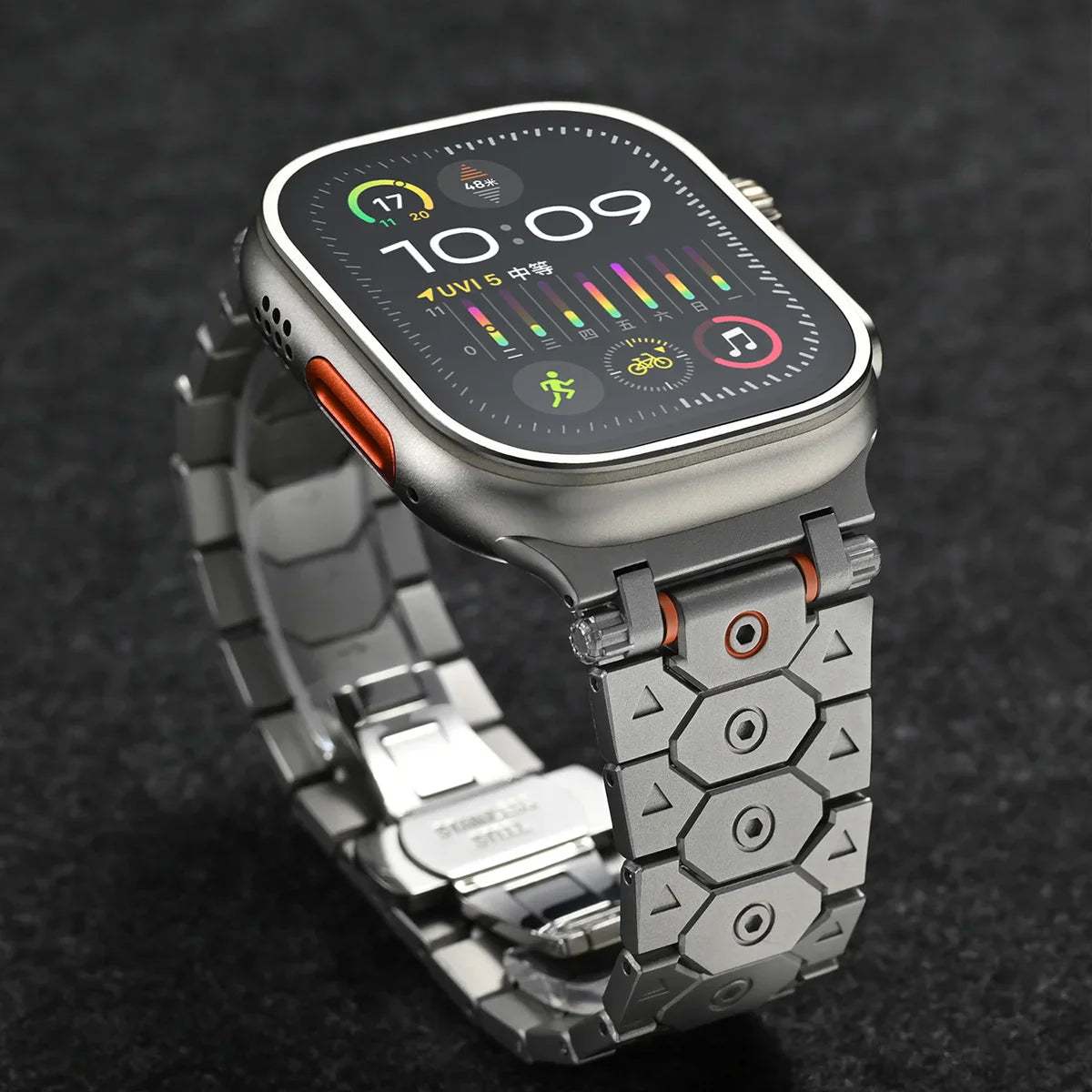 Luxury Titanium Metal Strap for Apple Watch — Stainless Steel Bracelet for Series 5-10 Ultra 2 (42mm-49mm)