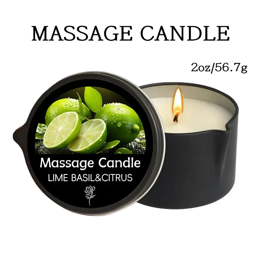 Massage Oil Candle – Aromatherapy Stress Relief Scented Candle for Skin Moisturizing & Spa Relaxation Luxury Home Wellness Candle