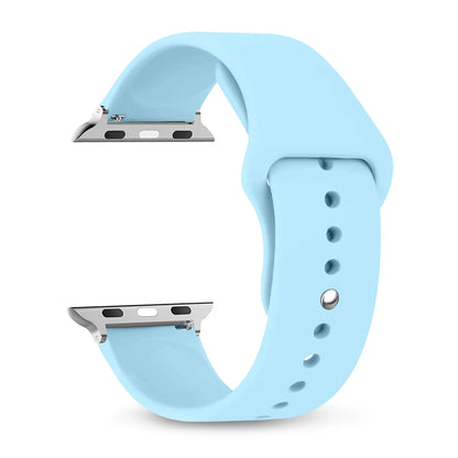 Silicone Apple Watch Band Strap - Sport Replacement Bracelet for iWatch Series Ultra 2, 9, 8, 7, 6, SE 38mm-49mm