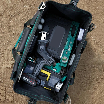 23-Inch Large Tool Bag - Heavy-Duty 1680D Oxford Waterproof Electrician Storage Organizer
