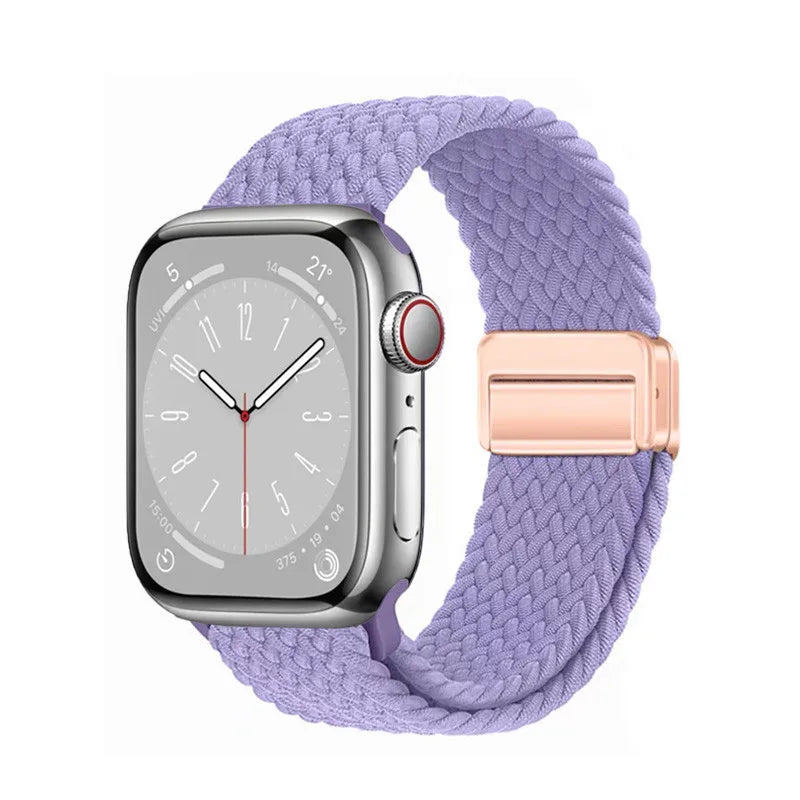 Nylon Braided Apple Watch Band - Durable Replacement Strap for Series 10/9/8/7/6/5/3 SE Ultra 49mm to 38mm