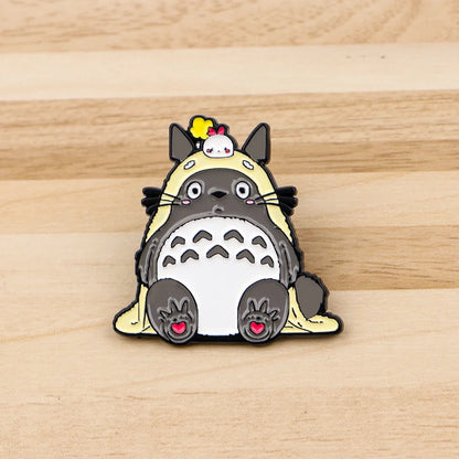 Grey Cat Enamel Pins 1-5PCS Set - Classic Anime Brooches for Backpacks, Bags & Fan Gifts