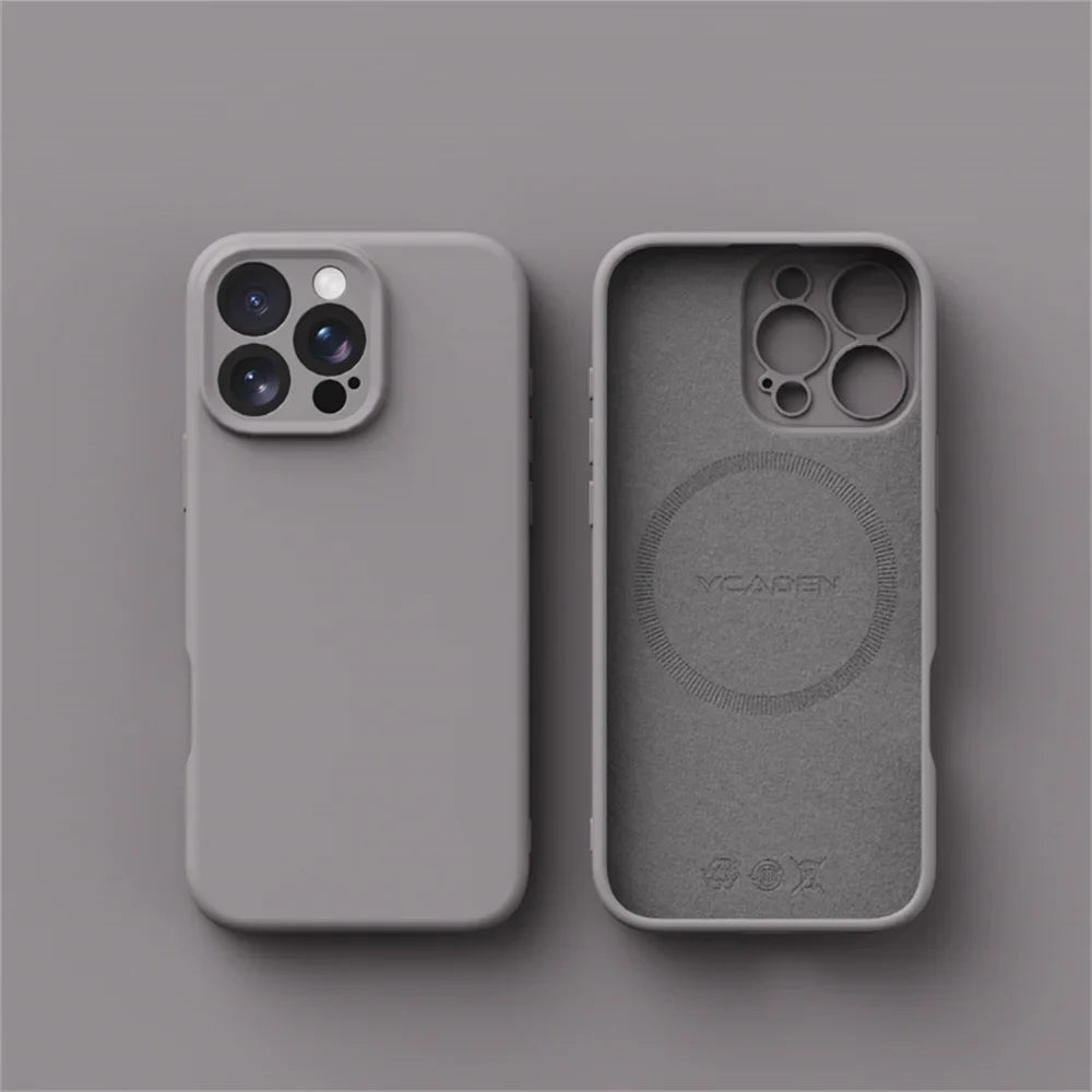 Luxury Liquid Silicone MagSafe Case for iPhone 12–17 Pro Max - Smooth Soft-Touch Wireless Charging Cover