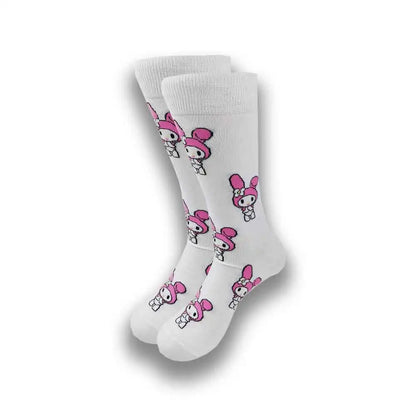 Men's Cartoon Character Crew Socks - Fun Novelty Cotton Casual Socks