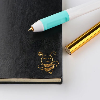 USB Hot Foil Pen Set – 0.8mm Heat-Active Gold Foil Pen for Paper, Leather, DIY Scrapbooking & Cards
