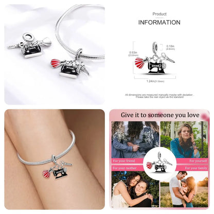 MULA Silver Plated Dangle Charms for Snake Chain Bracelet - DIY Women’s Jewelry Making Gift