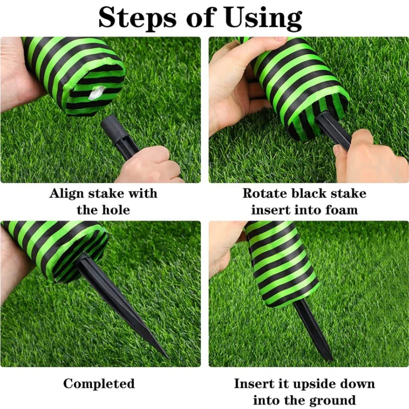 2pcs Halloween Witch Leg Yard Stakes - Evil Witch Outdoor Garden Lawn Decor & Party Decoration Props