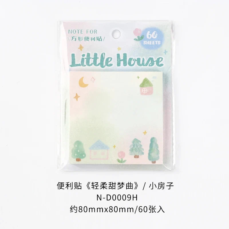 60PCS Kawaii Message Memo Paper Set - DIY Scrapbook Background Sheets for School, Office & Handmade Crafts