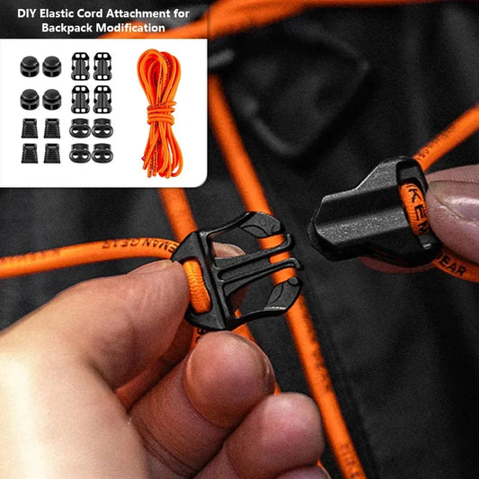 HIKEMAN Adjustable Backpack Expansion Strap - Elastic Buckle Fastener for Outdoor Hiking, Camping & Gear Attachment