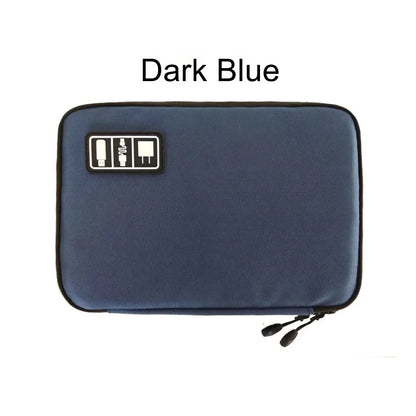 Black & Green Portable Storage Bag – Waterproof Electronic Accessory Organizer for USB Cables, Chargers & Travel