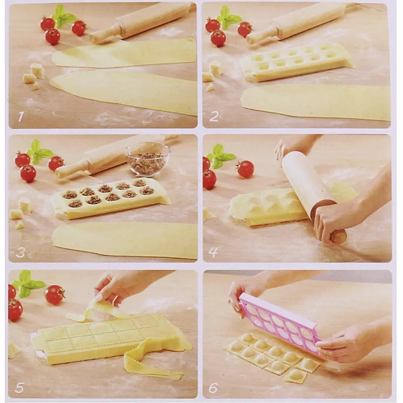Italian Dumplings Making Mold - Handmade Pastry Tool for Multifunctional Plastic Ravioli Mould - DIY Baking Tools