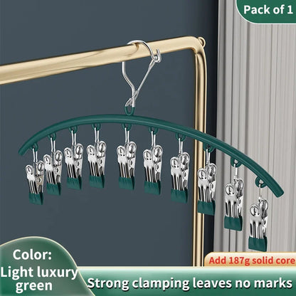 10-Pack Stainless Steel Sock Clips – Windproof Non-Slip Clothes Rack for Drying Socks, Underwear, Towels, and Laundry