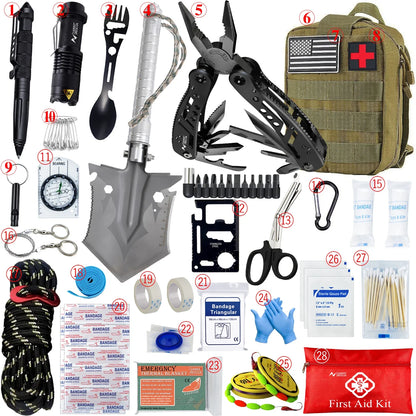 Car Survival First Aid Kit - MOLLE Outdoor Emergency Trauma Pack for Camping Hiking IFAK EDC Safety Essentials