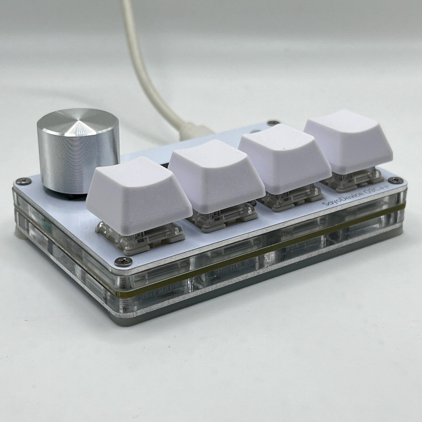 SayoDevice O3C++ OSU Keyboard | 4+4 Keys with OUTEMU Magnetic Pink Switches, Rapid Trigger, Knob & Screen, Copy Shortcut