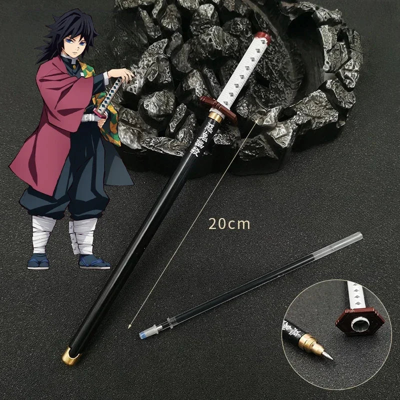 Demon Slayer Gel Pen - 0.5mm Black Ink Anime Sword Design Pen for Students, Cosplay Fans and Gifts