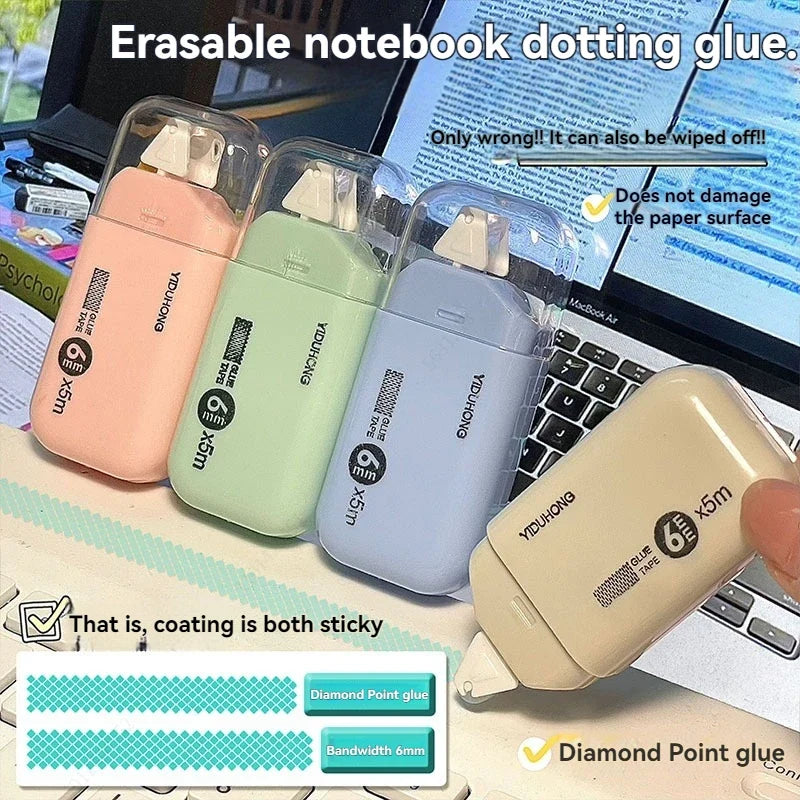4-Piece Double-Sided Adhesive Dots Glue Tape - Acid-Free Archival-Safe Permanent Tape Runner Dispenser