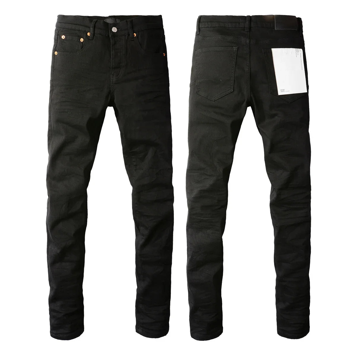 2025 Men’s High Street Ripped Skinny Jeans — Low Rise Blue Distressed Denim Fashion Repair Trousers 9003