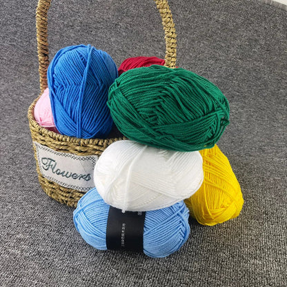 40-50g/Set 4ply Milk Cotton Knitting Yarn – Dyed Lanas for Crochet, Sweaters, Hats & Dolls, Affordable Craft Supplies