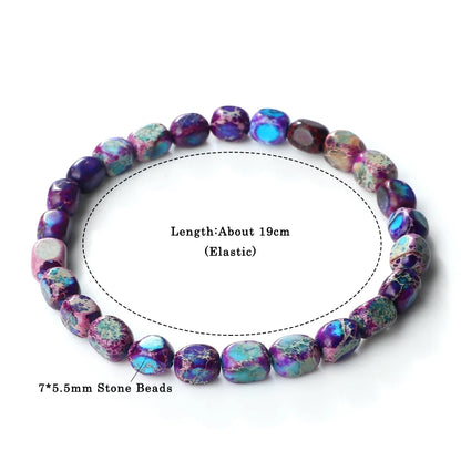 Natural Onyx Stone Bracelet - Bohemian Vintage Charm Elastic Yoga Jewelry for Women & Men
