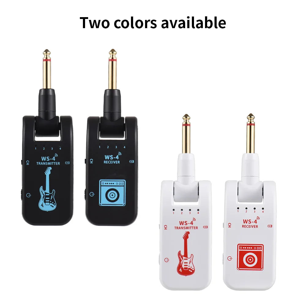2.4G Wireless Guitar System – Transmitter & Receiver Set for Electric Guitar & Bass, 48K/16bit Real-Time Transmission