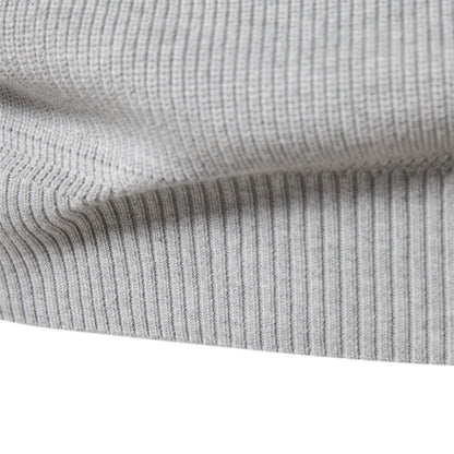 Men's Autumn Cotton Zipper Cardigan - High Collar Warm Knitted Casual Sweater Winter Top