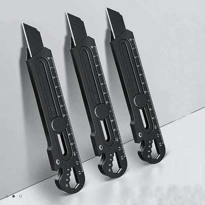 6-in-1 Multifunctional Utility Knife - Stainless Steel Stationery All-Purpose Cutter with Bottle Opener, Tin Opener, Screwdriver, and Ruler