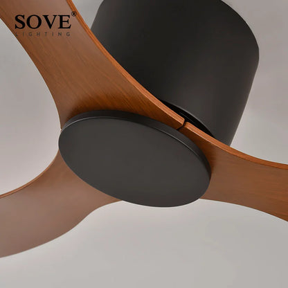 SOVE White Ultra-Thin 17cm DC Ceiling Fan — Low Floor Remote Control, Simple Design, No Light, 220V