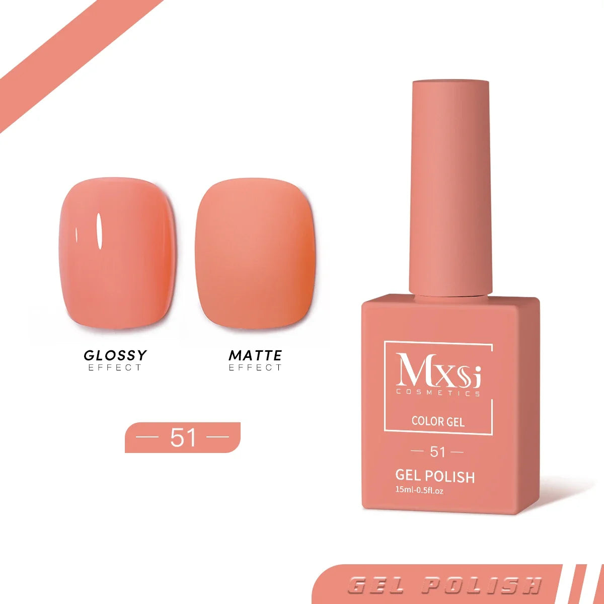 Mxsi 15ml Gel Nail Polish - Neon Brown, Royal Blue, Red, Green & Nude UV Gel Lacquer Colors for Nail Art
