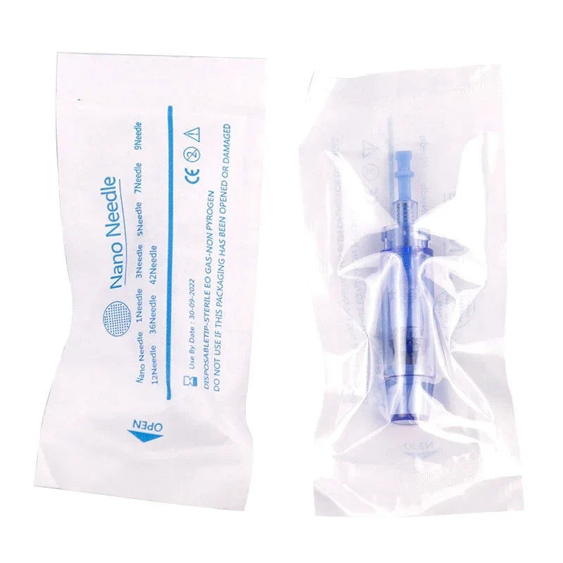 10PCS Dermapen Nano Needle Cartridges - Disposable Microneedling Replacement Tips for A1 Pen Devices