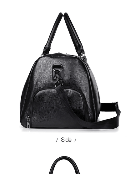 Retro Short Trip Bag – Large Capacity Sports, Motorcycle, and Training PU Waterproof Leisure Fitness Bag