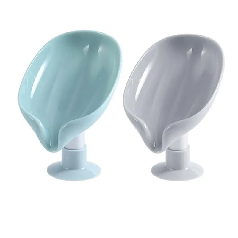 2PCS Creative Soap Box Holder - Punch-Free Suction Cup Draining Soap Rack for Bathroom Storage and Organization