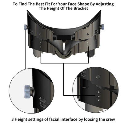 Adjustable PU Leather Facial Replacement Foam Bracket for Meta Quest 3 – Comfortable VR Interface & Face Pad Cushion
