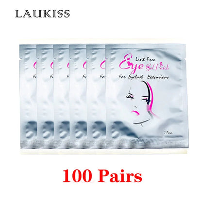 25/50/100 Pairs Hydrogel Eye Patches | Lint-Free Under Eyelash Pads for False Eyelash Application | LAUKISS Paper Stickers