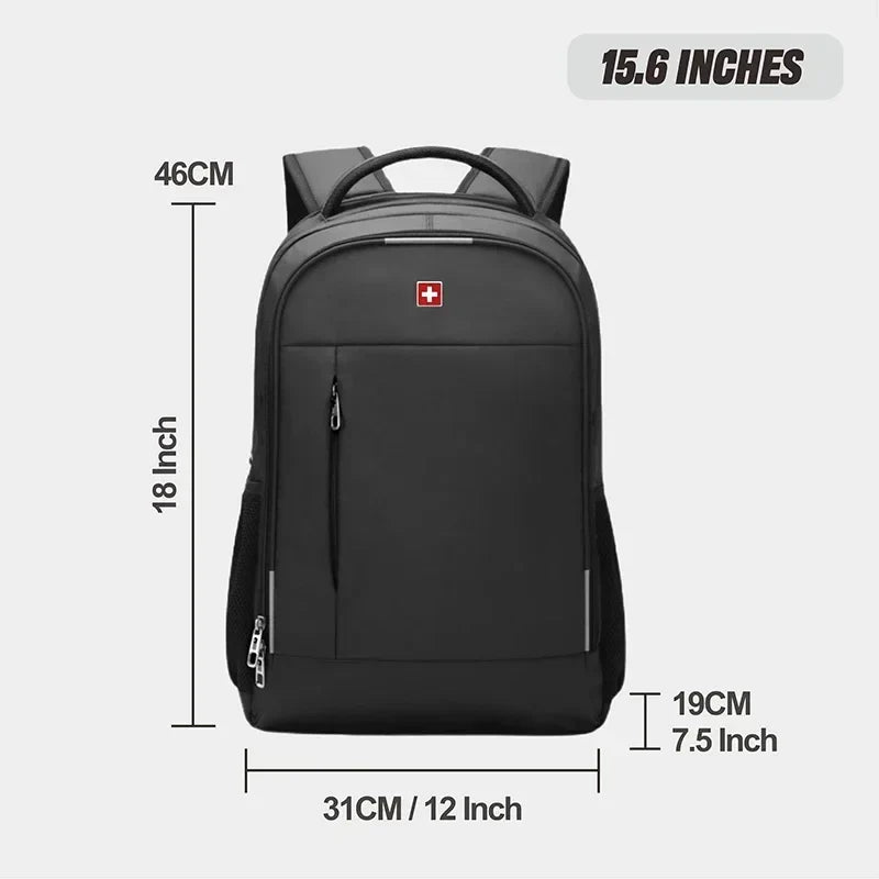 SWISS Men's Laptop Backpack – Waterproof, Anti-Theft USB Bag, Large Capacity Travel & School Mochila
