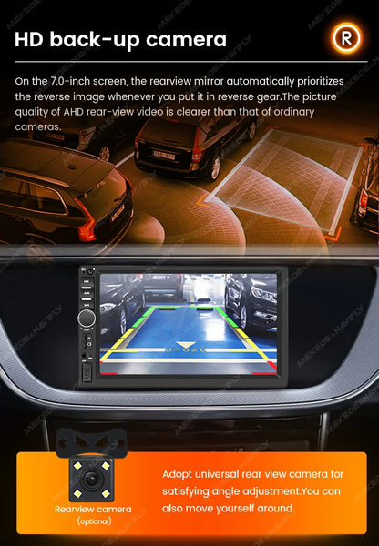 1DIN Universal 6.86" MP5 Car Radio – Wireless CarPlay Android Auto Multimedia Video Player with AUX, USB, SWC, Bluetooth & Touchscreen
