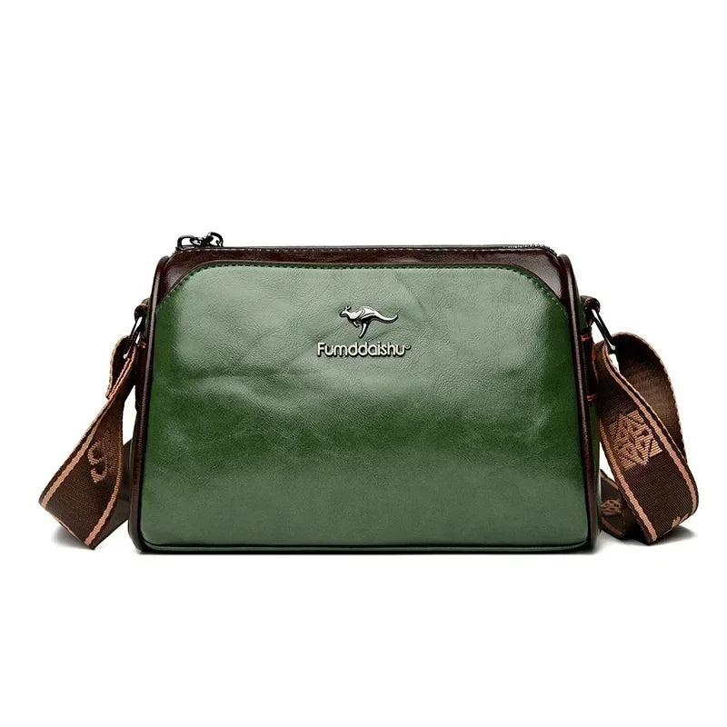 Women’s Soft Leather Shoulder Bag – Luxury Designer Vintage Crossbody & Messenger Handbag