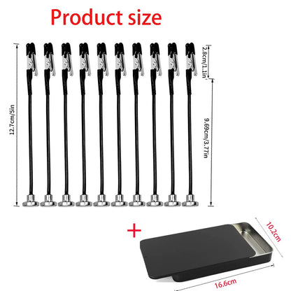 Rafford 12Pcs Model Painting Clip Set - Bendable Alligator Clips with Rubber Tips and Magnetic Base for Hobby Airbrush
