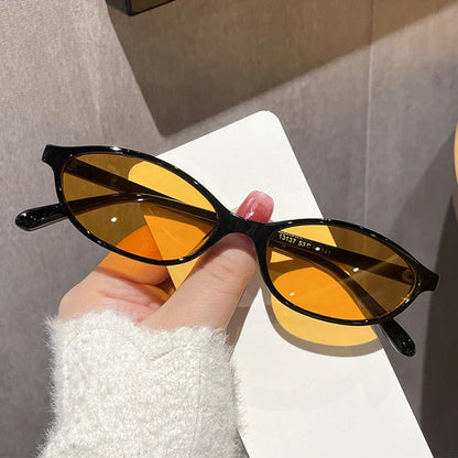 Sexy Small Oval Women's Sunglasses 2024 – New Fashion Black & Brown Summer Shades, Trendy Unique Eyewear for Men & Women