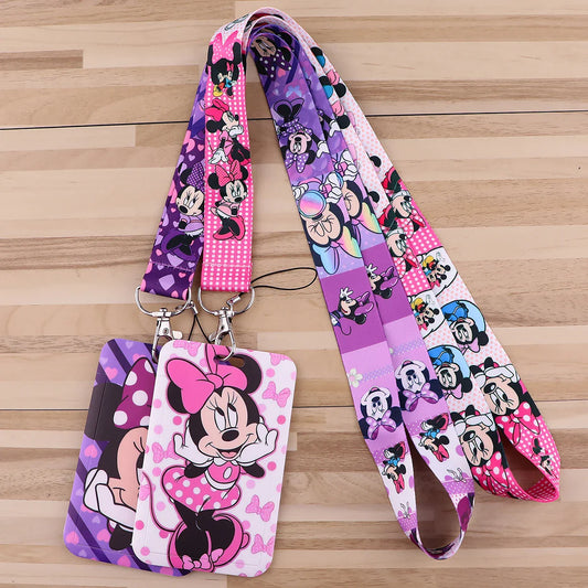 Mickey Minnie Strap Lanyard for Keys – Keychain Badge Holder, ID Card, Credit Card, Mobile Phone Charm Accessories