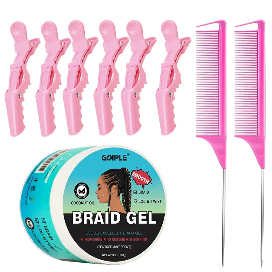 Tea Tree Mint Braid Styling Gel 100g - Edge Control, Frizz Smoothing & Loc Styling Pomade