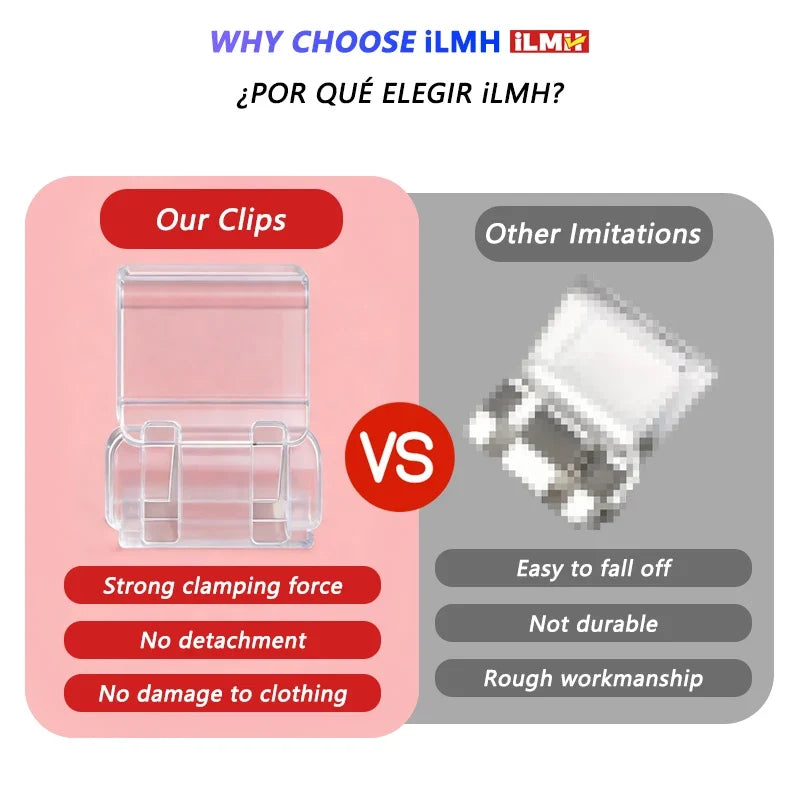 iLMH Invisible Leg Shortening Clip - Non-Slip Hidden Pants Hem Adjuster Quick Fix Sewing Accessory