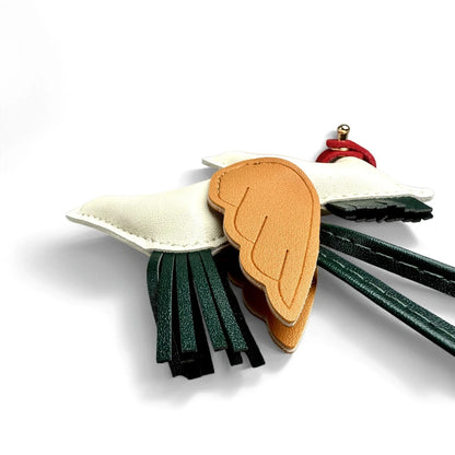 Winged Pony Keychain - Premium PU Leather Bag Charm with Detachable Strap