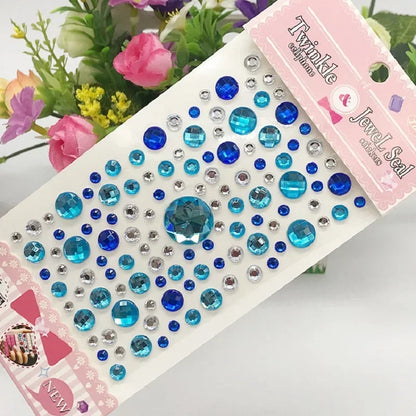 Glitter Face Rhinestone Stickers - Kids Eye & Face Diamond Jewels for Festival Makeup, Parties & Creative Looks