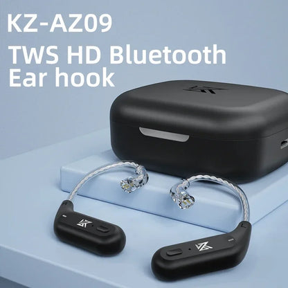 KZ AZ09 HD Bluetooth Earphones – Wireless HIFI Ear Hook Headset with Charging Case, Compatible with KZ EDXPRO ZSNPRO ZS10PRO