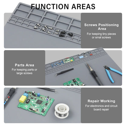 Toolour High-Temperature Silicone Welding Pad – Non-Slip Durable Mat up to 500℃, Multi-Size for Welding Work